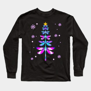 dragonfly christmas tree Long Sleeve T-Shirt